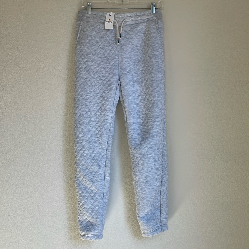 NWT Marine Layer Corbet Quilted Gray Joggers Sweat Pants Size Small Women’s